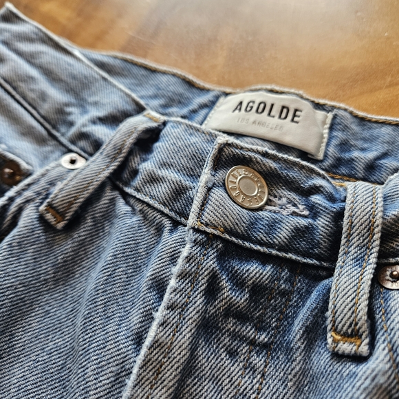 Agolde Size 23 Light Blue Straight Leg Jeans - Picture 9 of 15